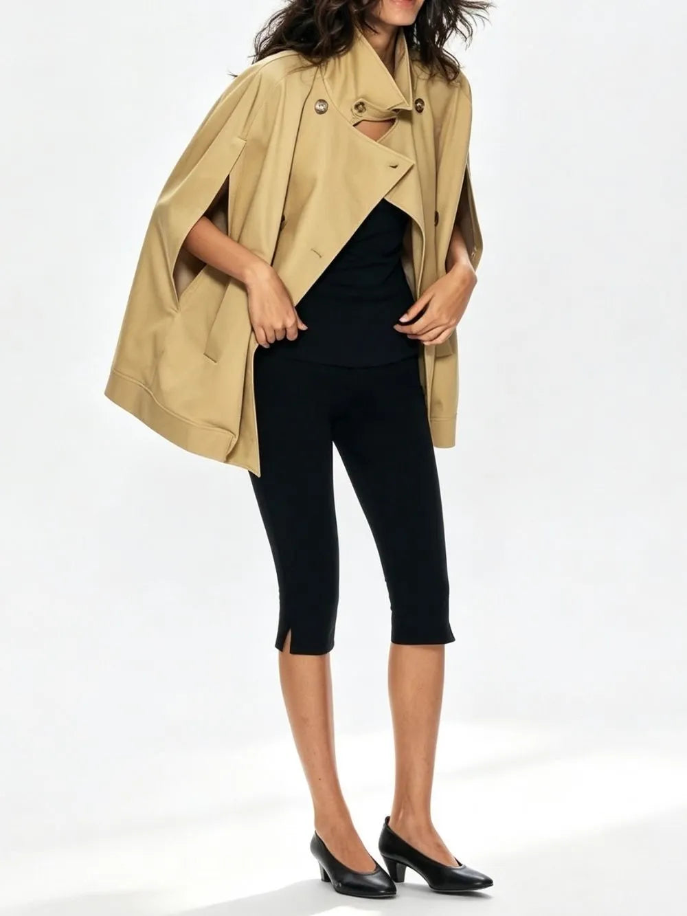 Mayu Khaki Coat Flowering Girl
