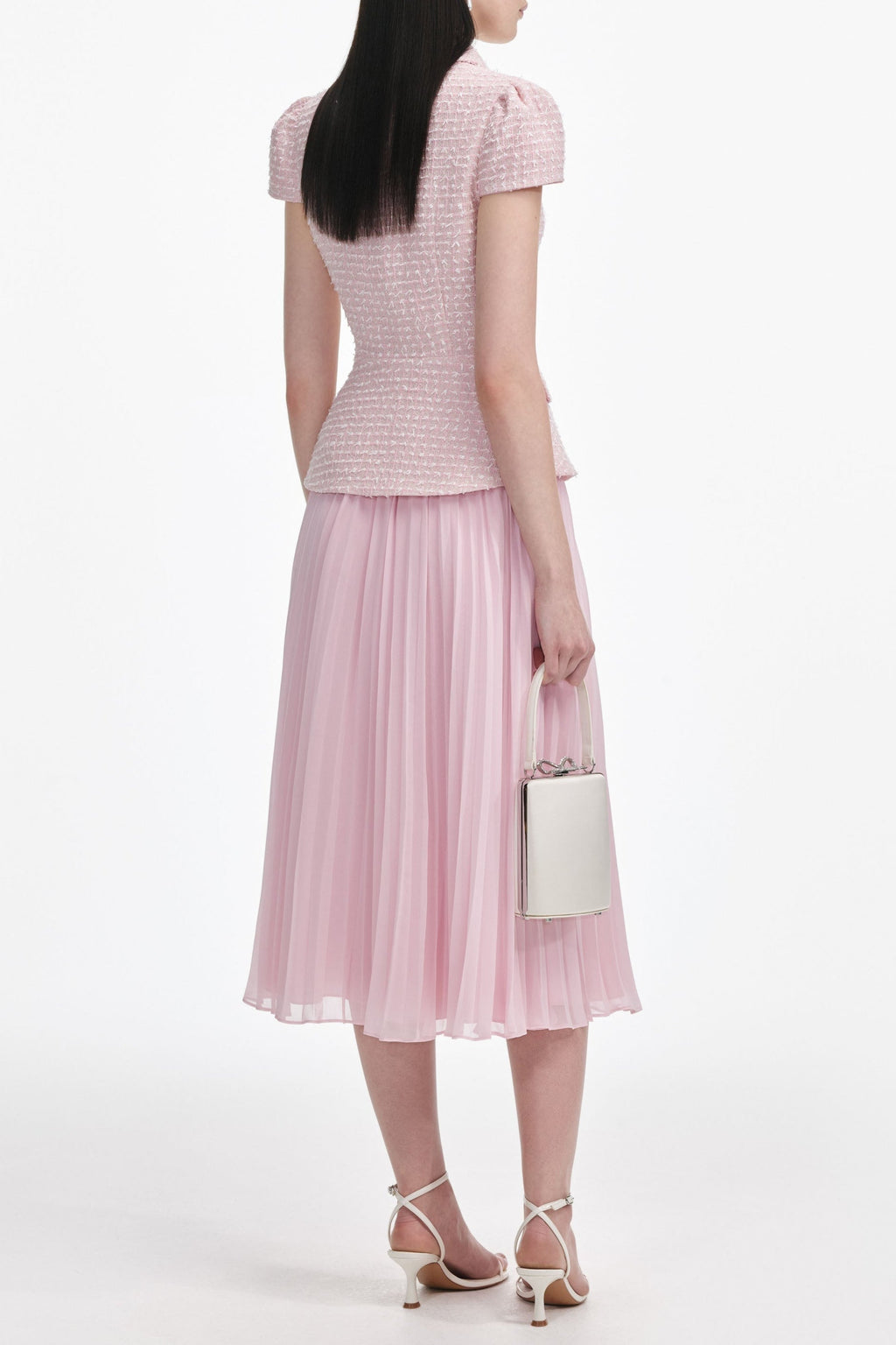 Gill Pink Boucle Midi Dress Flowering Girl