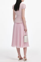 Gill Pink Boucle Midi Dress Flowering Girl