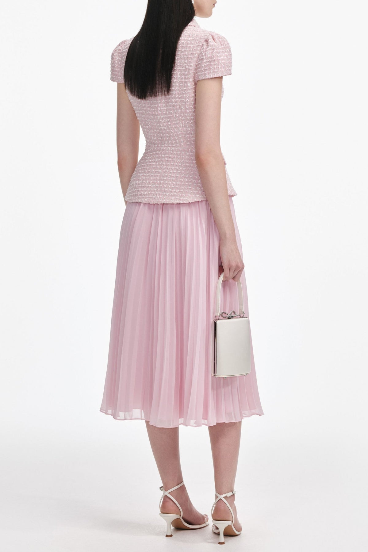 Gill Pink Boucle Midi Dress Flowering Girl