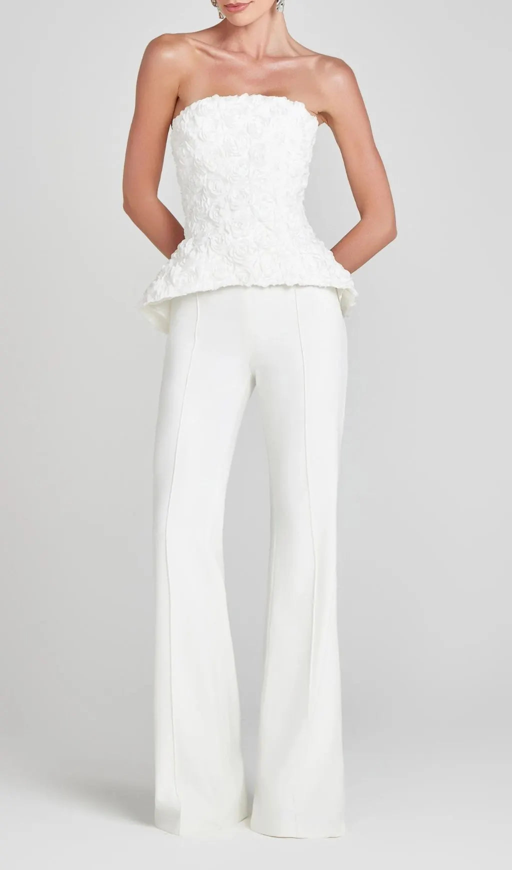 Jerusha White Flower Top & Pants Set Flowering Girl