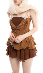 Essence Coffee Butterfly Mini Dress Flowering Girl
