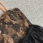 Carlin layer lace maxi dress in black Flowering Girl