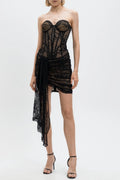 Lace Corset Strapless Mini Dress Flowering Girl