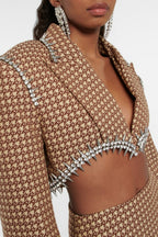 Frederica Crystal-embellished Blazer Set Flowering Girl