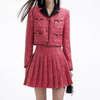 Red Boucle Jacket Flowering Girl