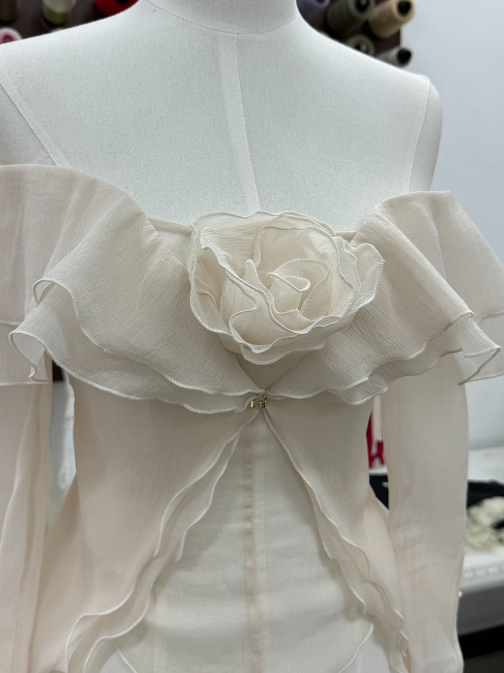 Apricot One-Shoulder Tube Top With Backless Ruffled Mesh Skirt Set Flowering Girl
