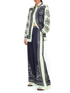 Auvessa Long Sleeve Printed Pants Set Flowering Girl