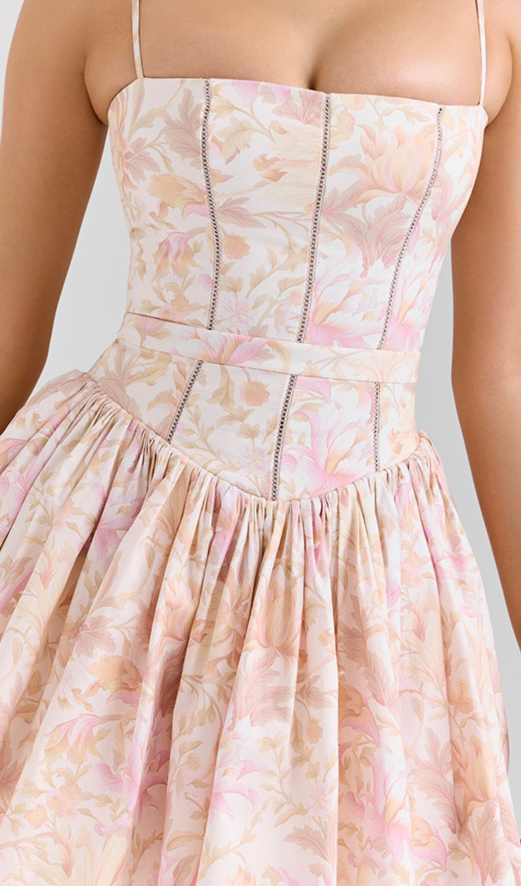 Haruyo Strappy Printed Mini Dress Flowering Girl