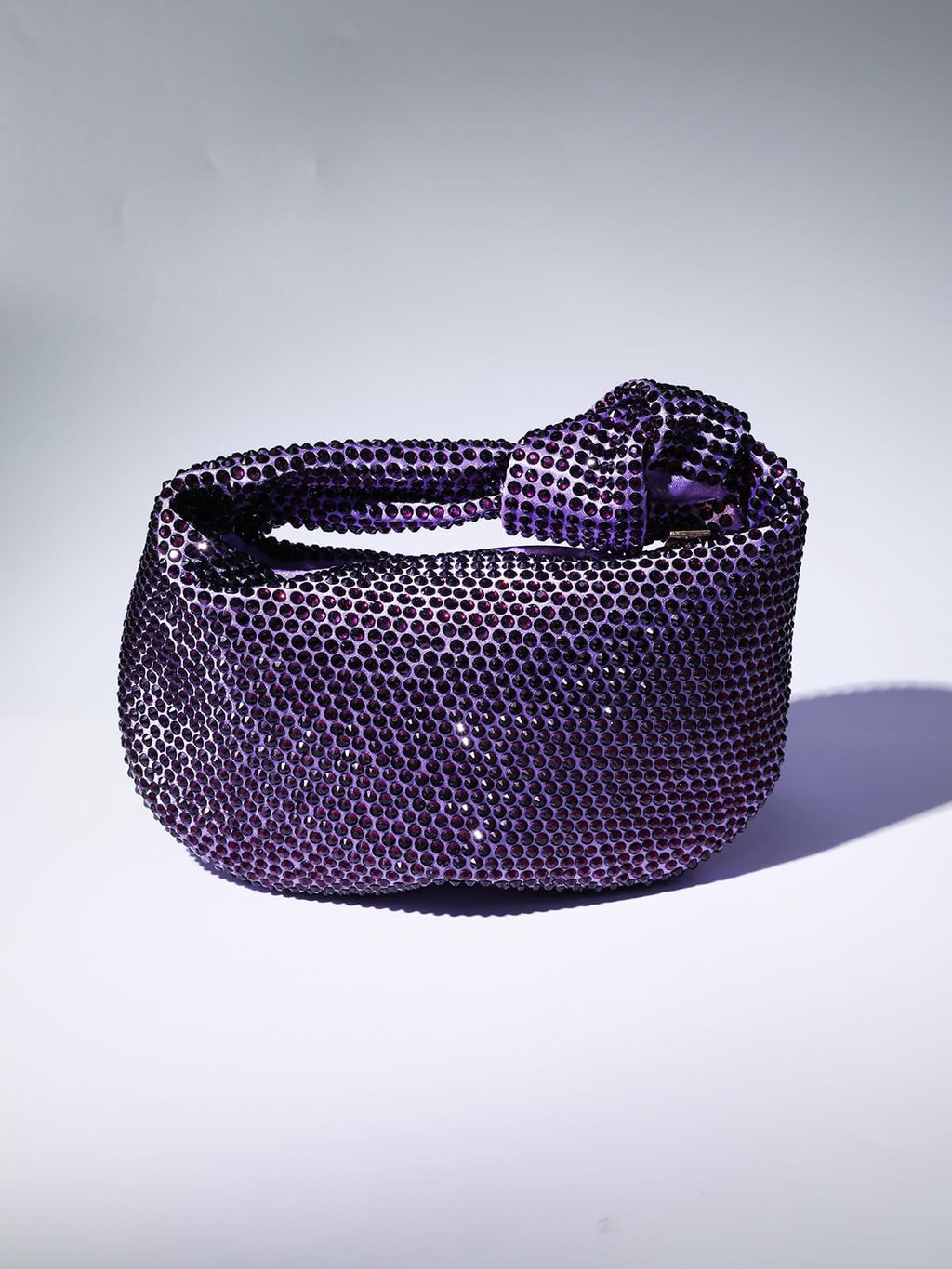 Embellished Tote Bag In Purple Flowering Girl
