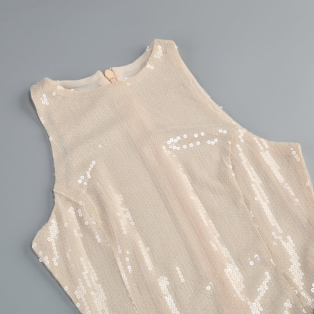 Dael Sequin Sleeveless Maxi Dress Flowering Girl