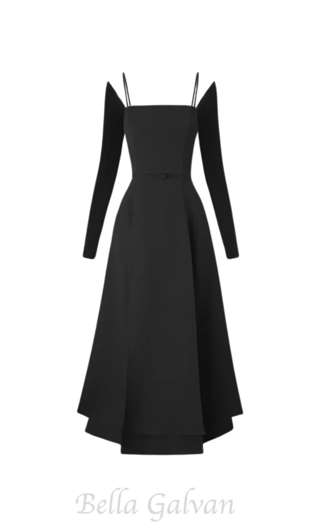 PHANTOM Fringed Midi Dress in black Flowering Girl