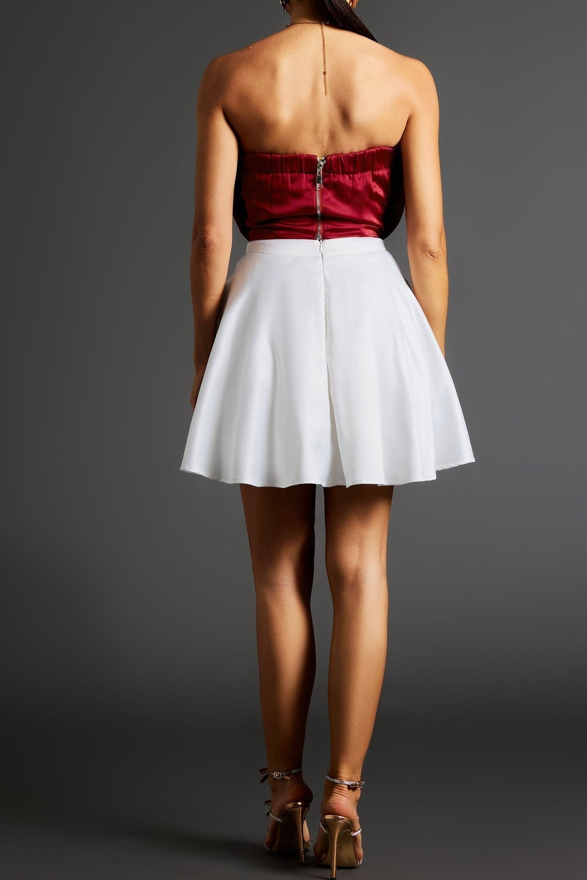 Neela 3d Flower Strapless Waist Mini Dress Flowering Girl