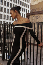 Black Janet Off Shoulder Maxi Dress Flowering Girl