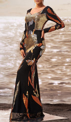 Debby Long Sleeve Sequin Maxi Dress Flowering Girl