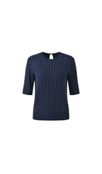 Round Neck Rhinestone Sweater Flowering Girl