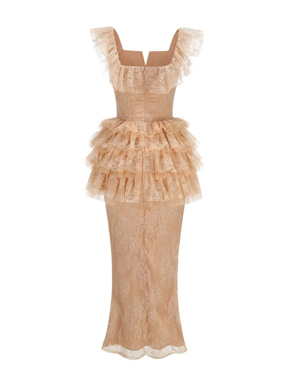 Ruffle Lace Maxi Dress Set Flowering Girl