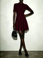 Mariluz Wine Knit Mini Dress Flowering Girl