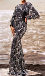 Dewi Long Sleeve Sequin Maxi Dress Flowering Girl