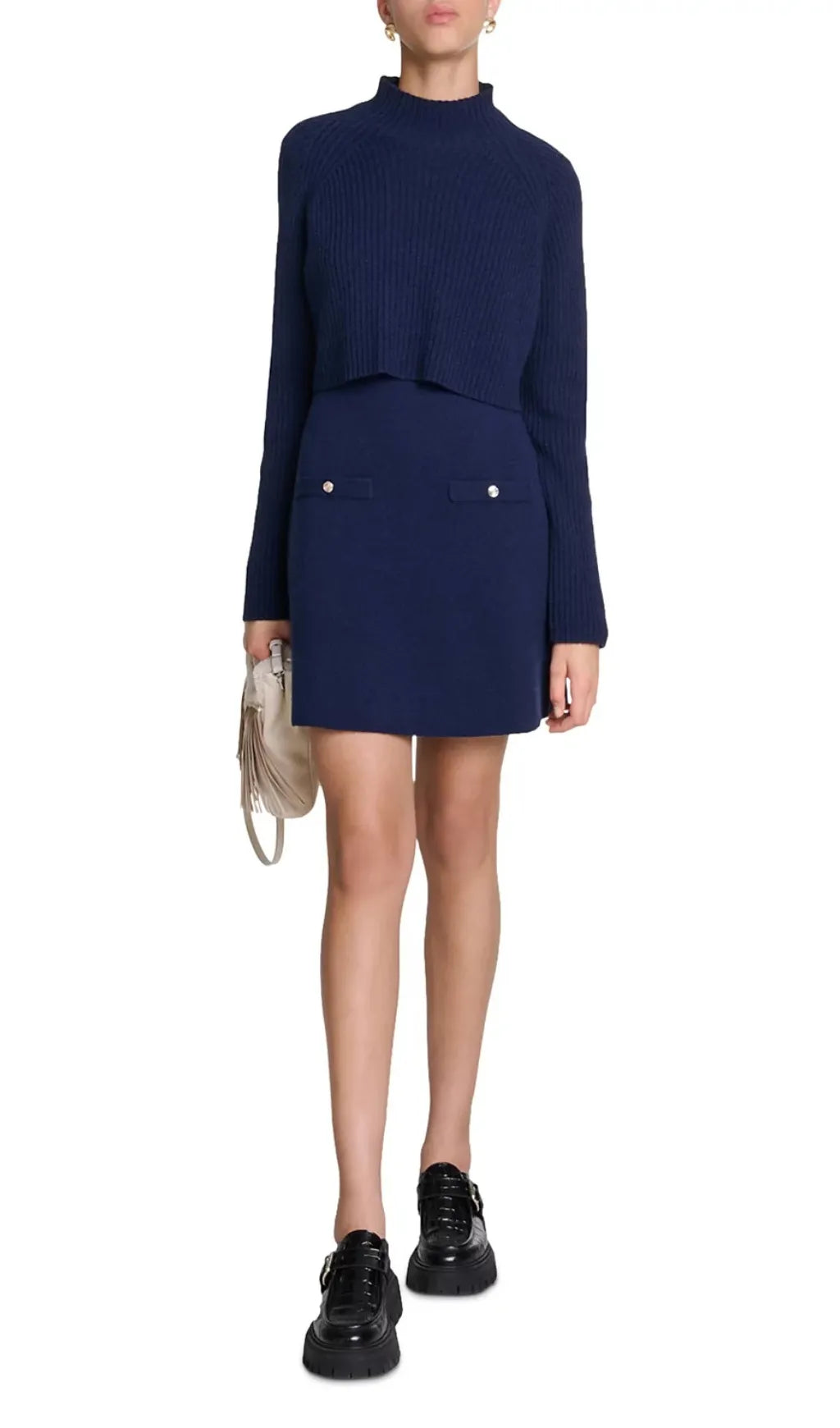 Roquette Layered Knit Mini Dress Flowering Girl