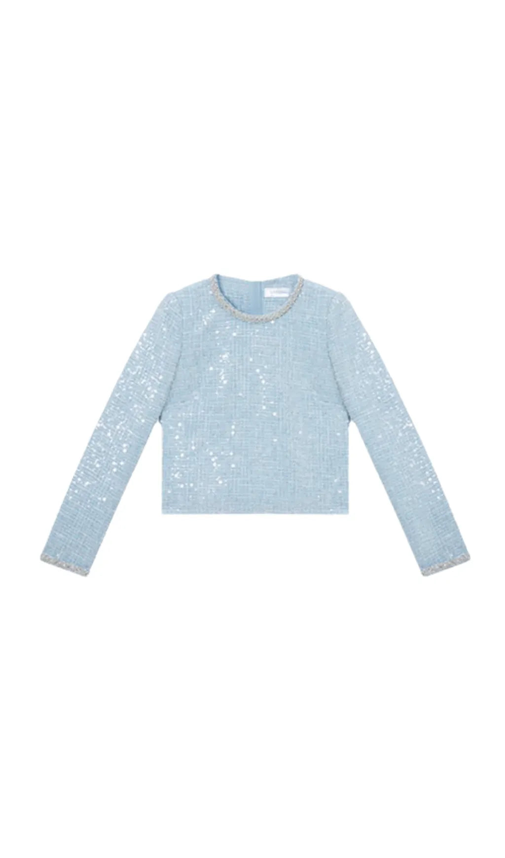 BLUE SEQUIN BOUCLE TOP Flowering Girl