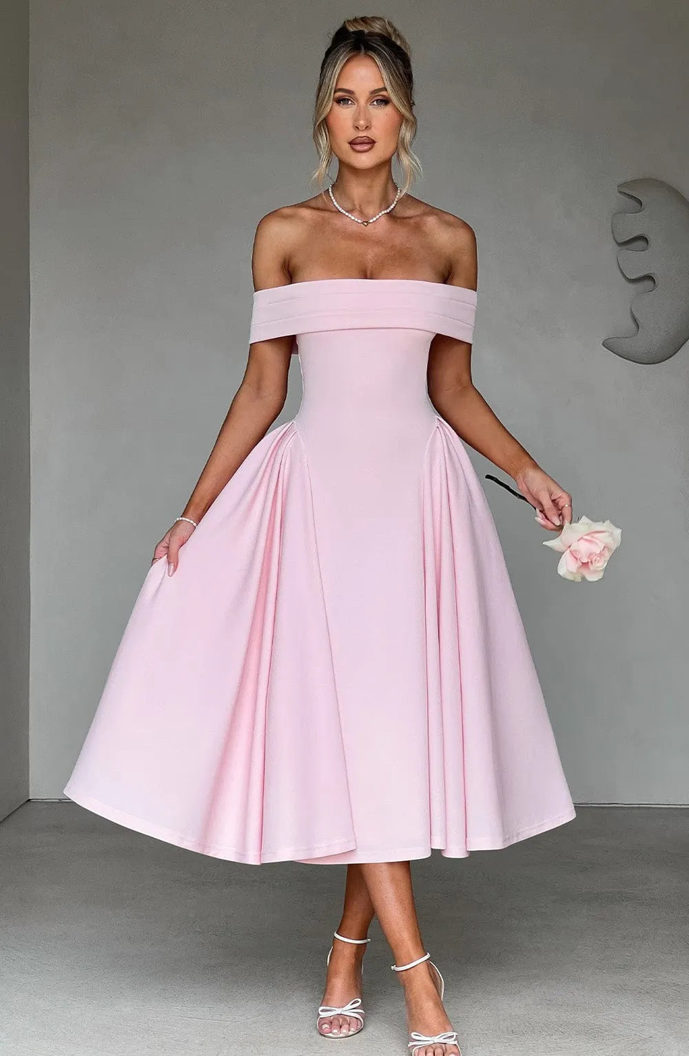 Miranda Midi Dress - Blush Flowering Girl