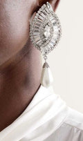 Oaelix Rhinestone Pearl Earrings Flowering Girl