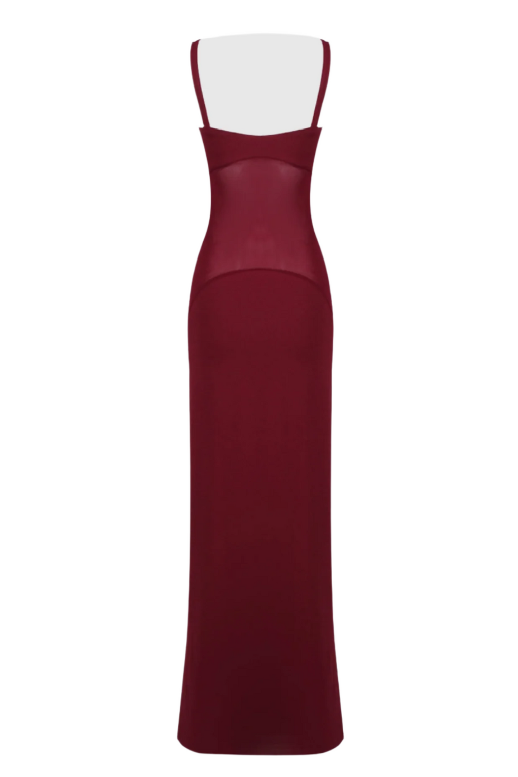 Dajoa Mesh Curve Maxi Dress - Wine Flowering Girl