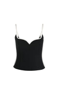 BLACK HEART SINGLET CONTRAST-TRIM TOP Flowering Girl
