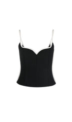 BLACK HEART SINGLET CONTRAST-TRIM TOP Flowering Girl