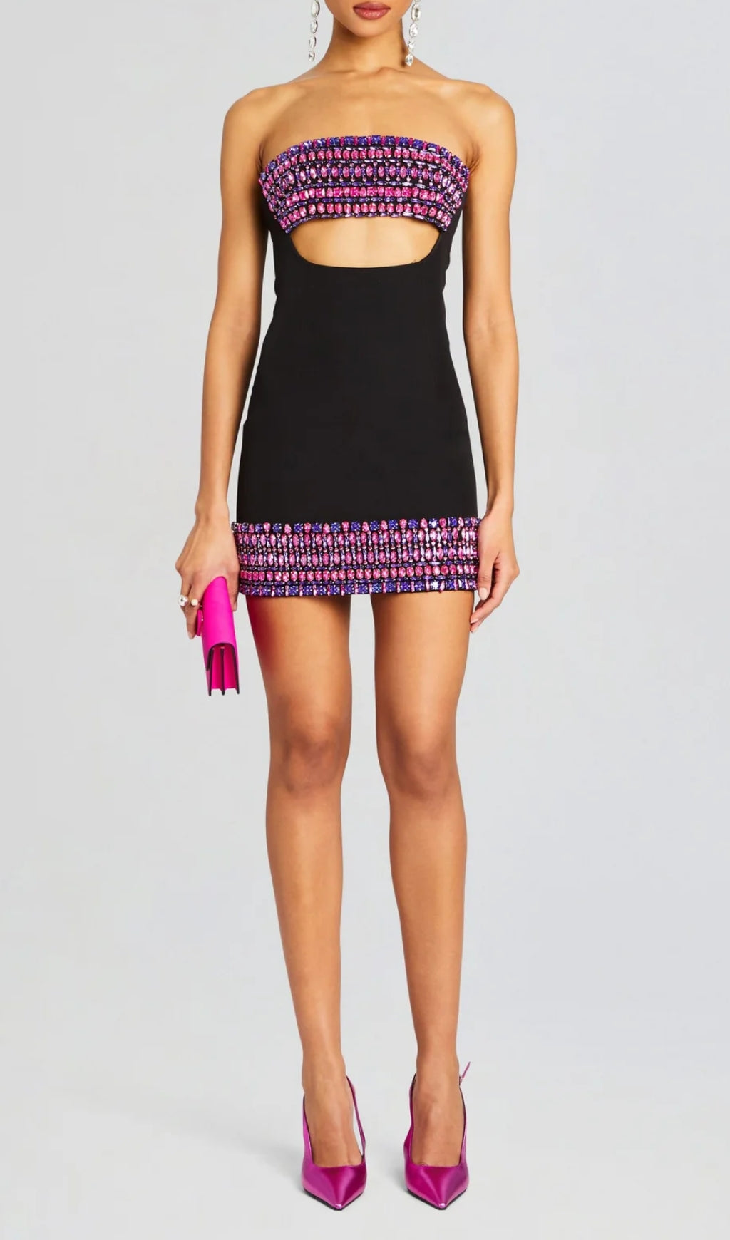 Ariyah Rhinestone Mini Bandage Dress Flowering Girl