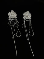White Butterfly Orchid Earrings Flowering Girl