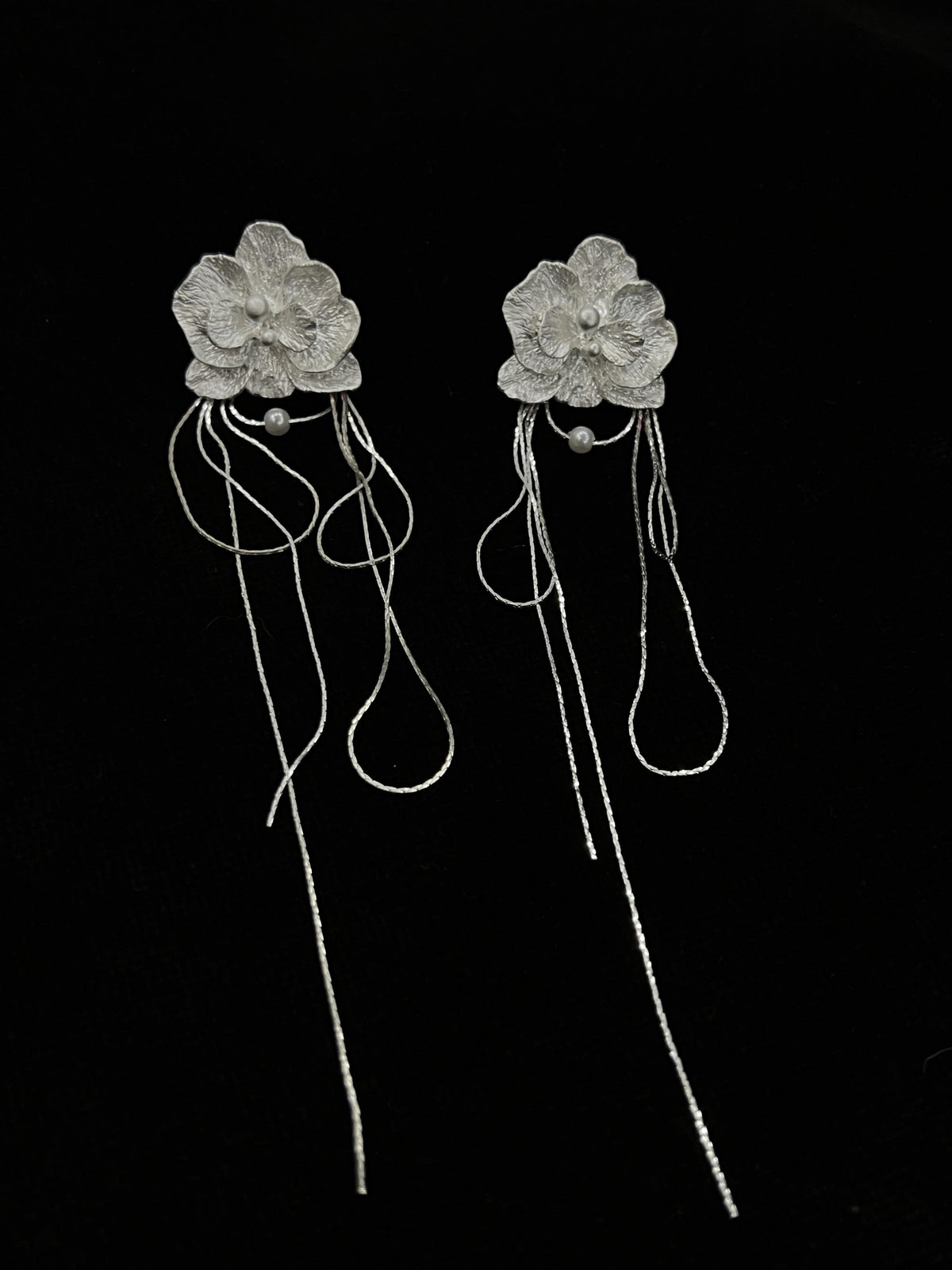 White Butterfly Orchid Earrings Flowering Girl