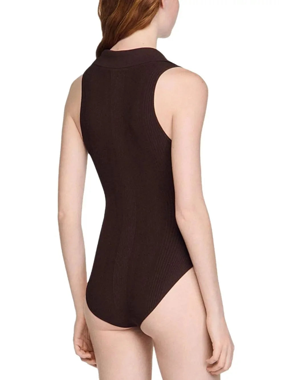 Ribbed Knit Polo Bodysuit Flowering Girl