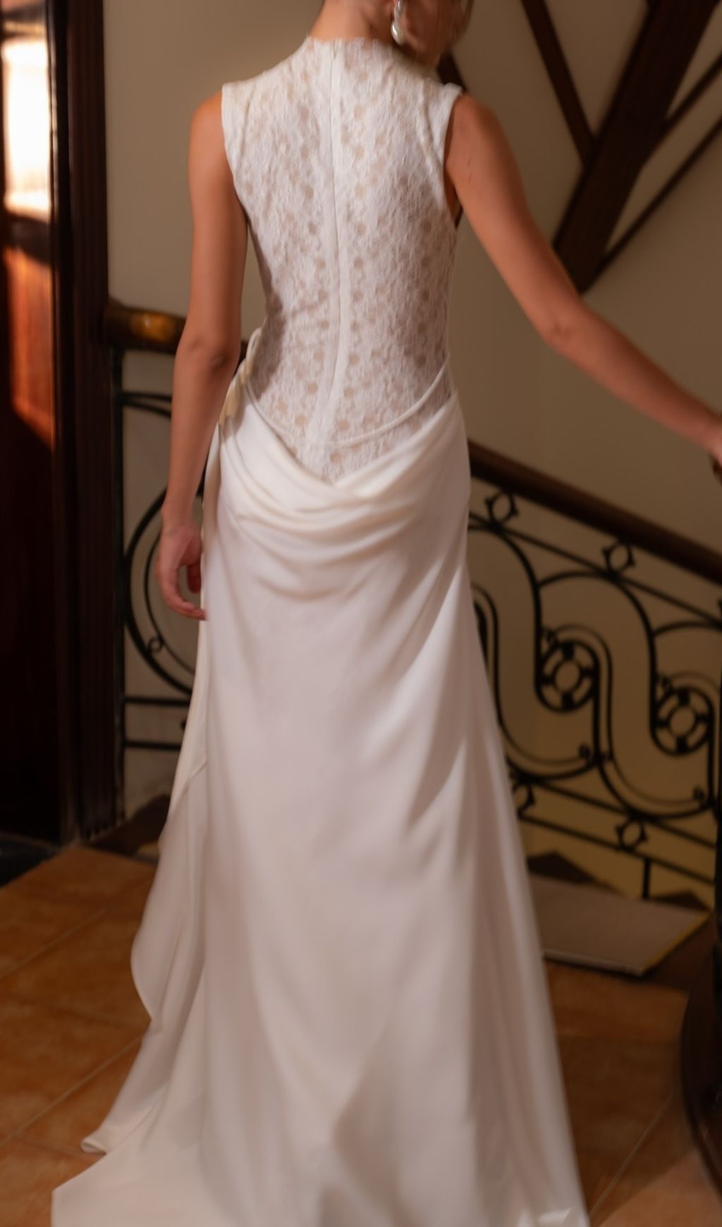 Jazmín White Lace Flower Maxi Dress Flowering Girl