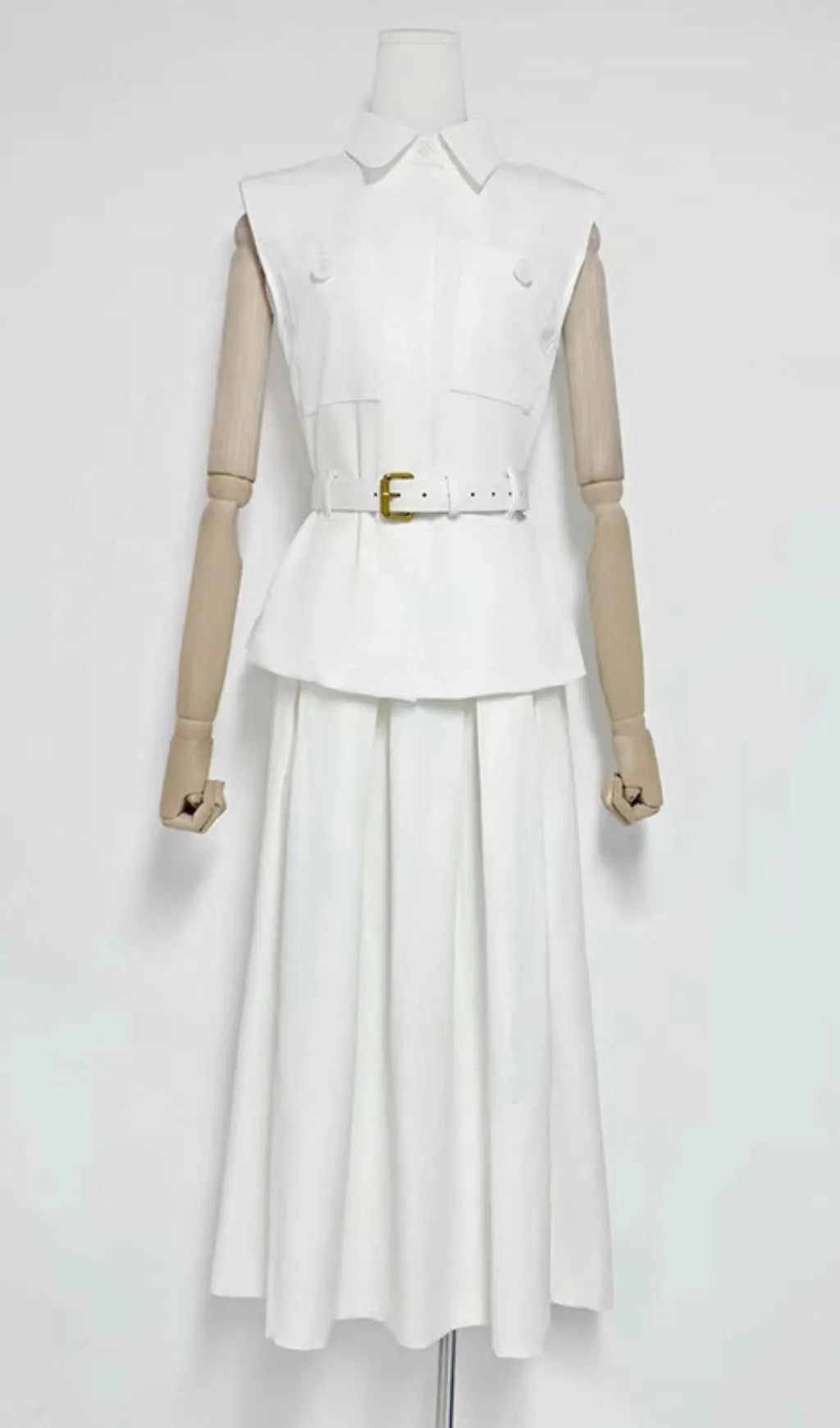 Iliana Sleeveless Belt Two-Piece Set Flowering Girl