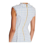Blue White Gingham Mini dress Flowering Girl