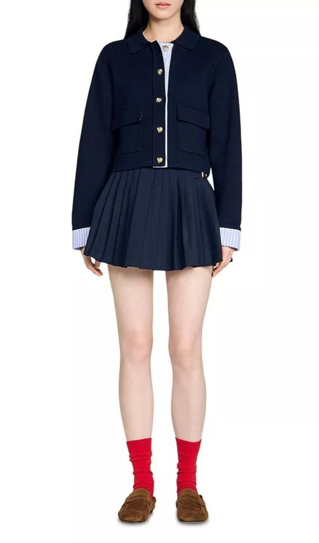 Black Polo Cardigan Flowering Girl