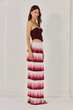 Despo Gradient Fringe Corset Two Piece Bandage Set Flowering Girl