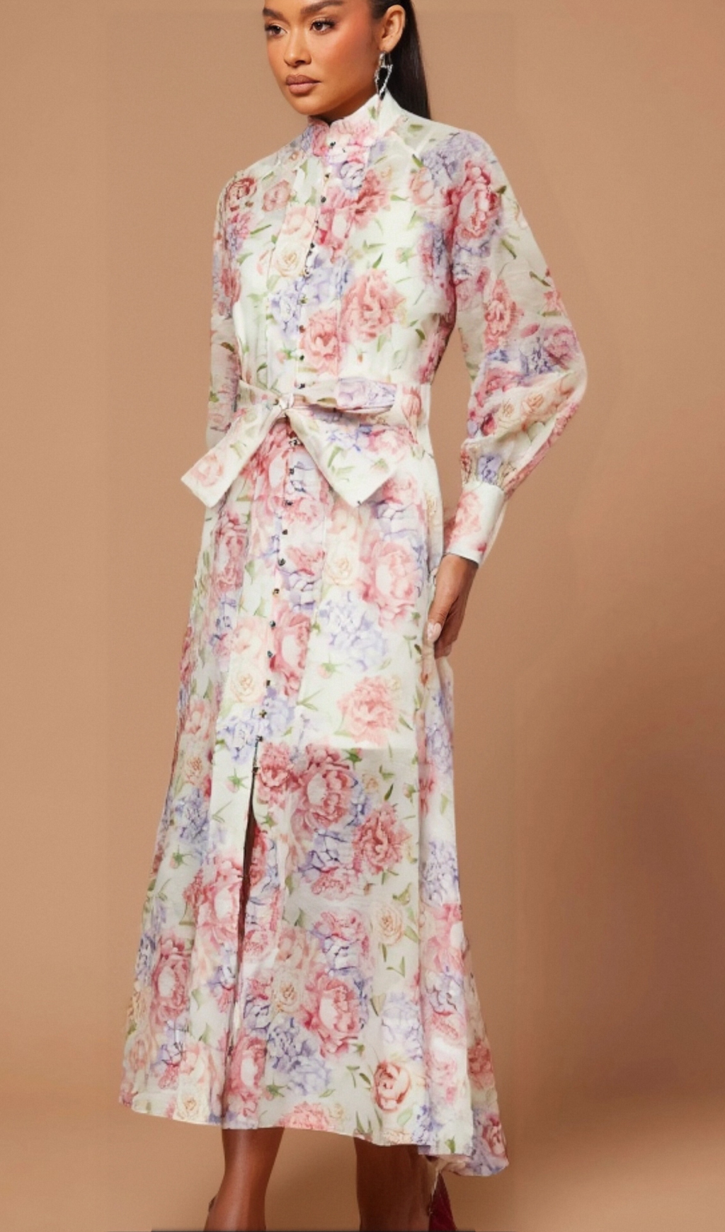 Éliane floral-print flared midi dress Flowering Girl