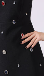 Elvi Black Strapless Diamond Mini Dress Flowering Girl