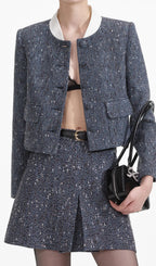 Blue Boucle Jacket Flowering Girl