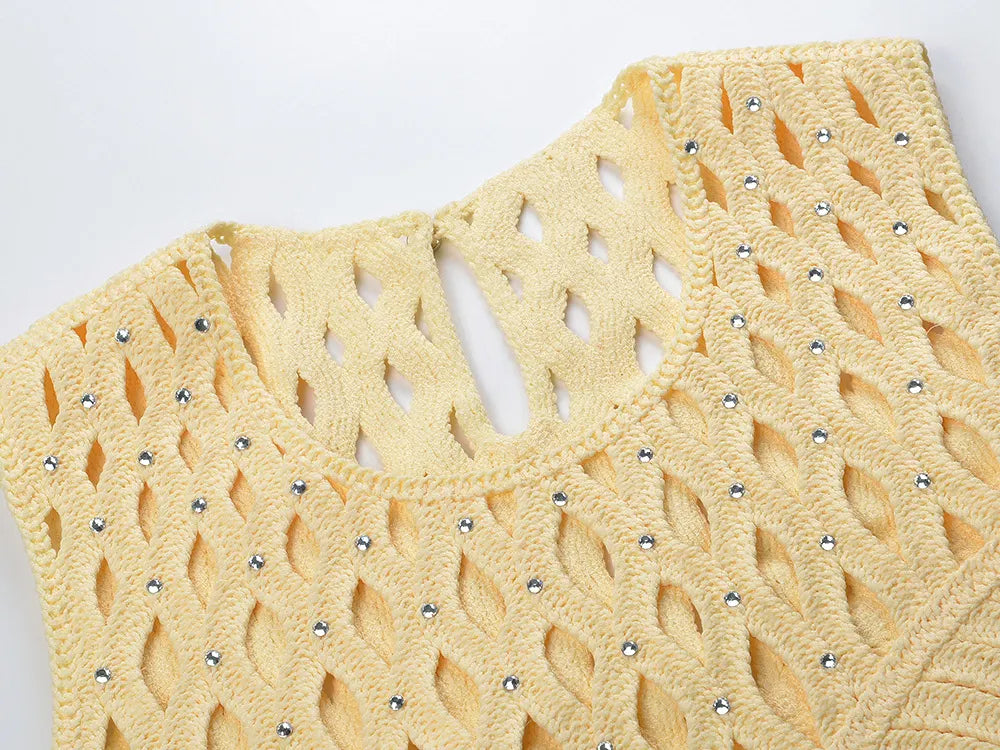 Crocheted Rhinestone Top Flowering Girl