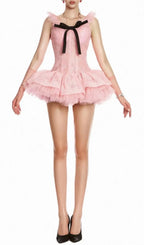 Kelsea Pink Lace Mini Dress Flowering Girl