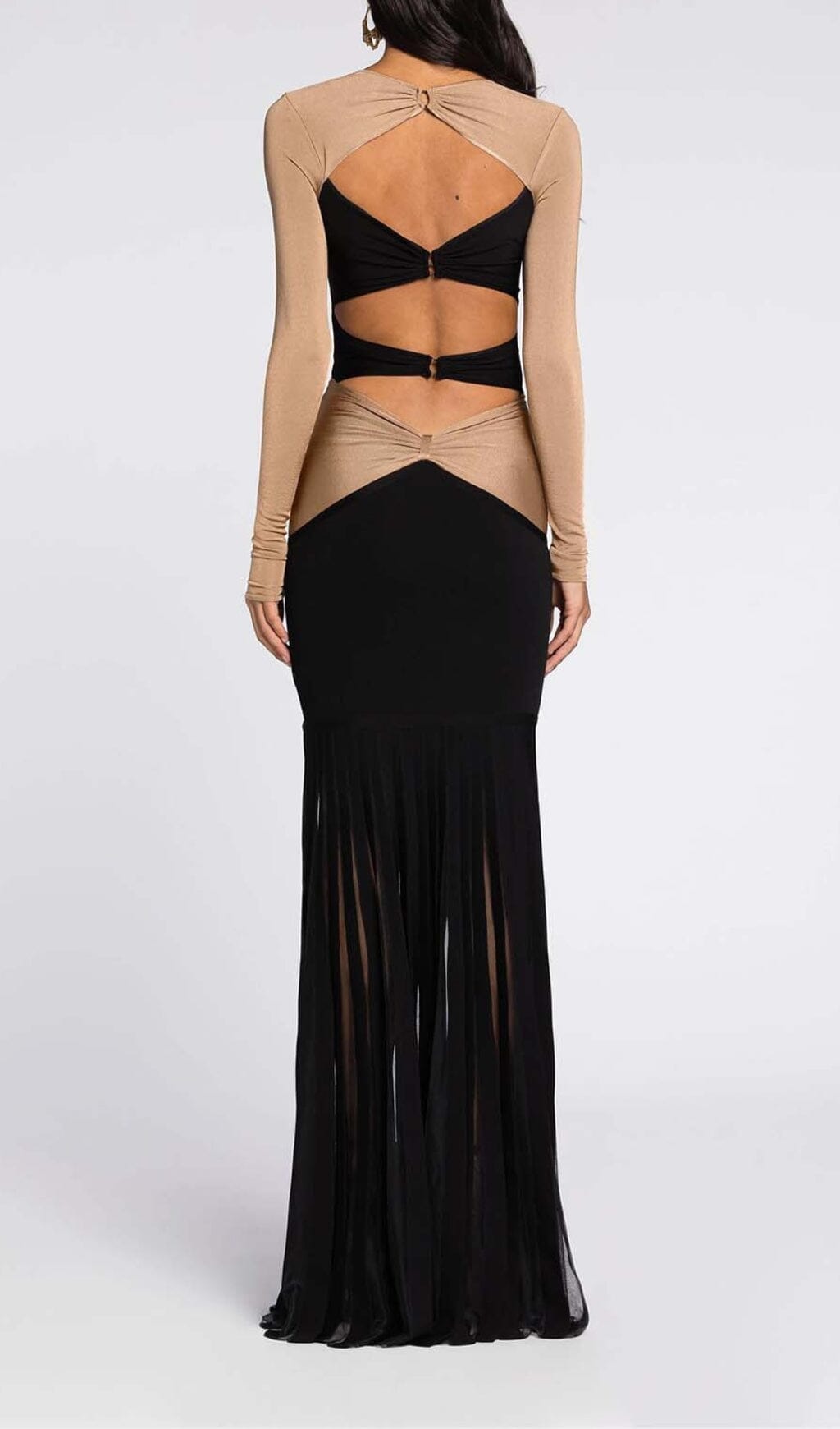 Embellished Cutout Maxi Dress In Semi
