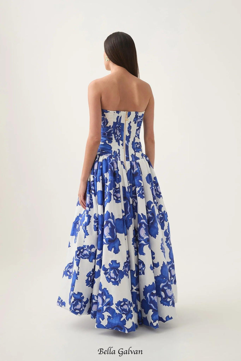 nancy Violette Bubble Hem Maxi Dress in cobalt Flowering Girl
