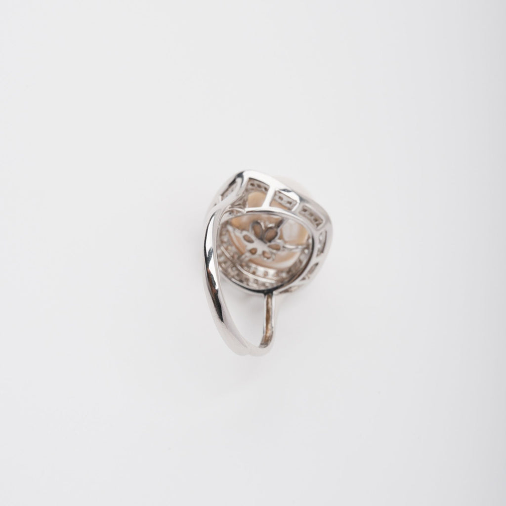 Hortense Sterling Silver Pearl Adjustable Ring Flowering Girl