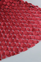 Nodin Strapless Dot Mesh Maxi Dress In Red Flowering Girl