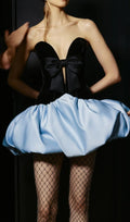 Ennio Strapless Bow Mini Dress Flowering Girl