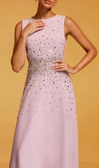 Felan Sleeveless Rhinestone Maxi Dress Flowering Girl